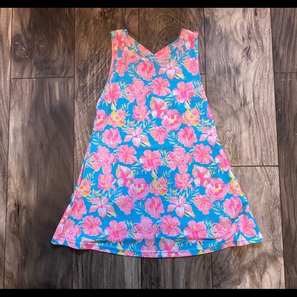 NWT SIMPLY SOUTHERN CRISS CROSS BACK DRESS FLORAL SIZE 2T